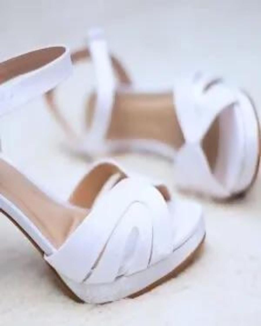 Sandália Peep Toe Nina de Noiva Marina Borja Atelier