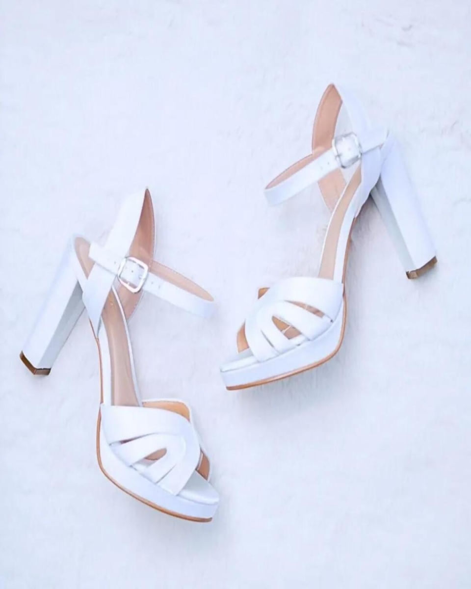 Sandália Peep Toe Nina de Noiva Marina Borja Atelier